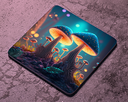 Moonlit Fairy Mushrooms Coaster
